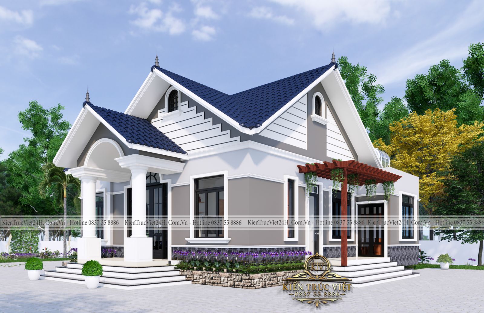 Mẫu nhà mái Thái 1 tầng đẹp hiện đại chi phí rẻ năm 2022